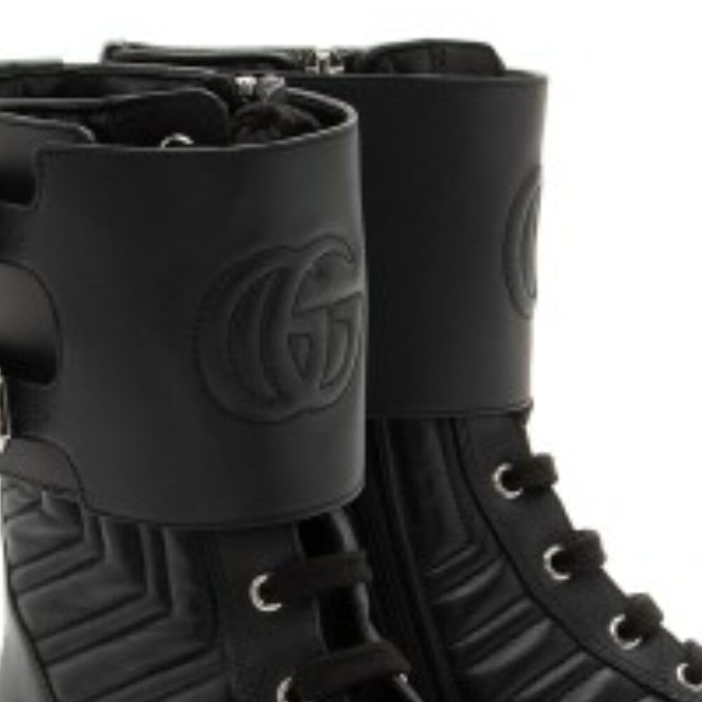 $1850 Gucci Matelasse Leather GG Marmont Charlotte Boots - 8.5M -9 / 39 - Picture 11 of 16
